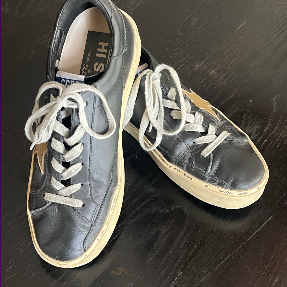 Golden Goose Black and Gold Sneakers